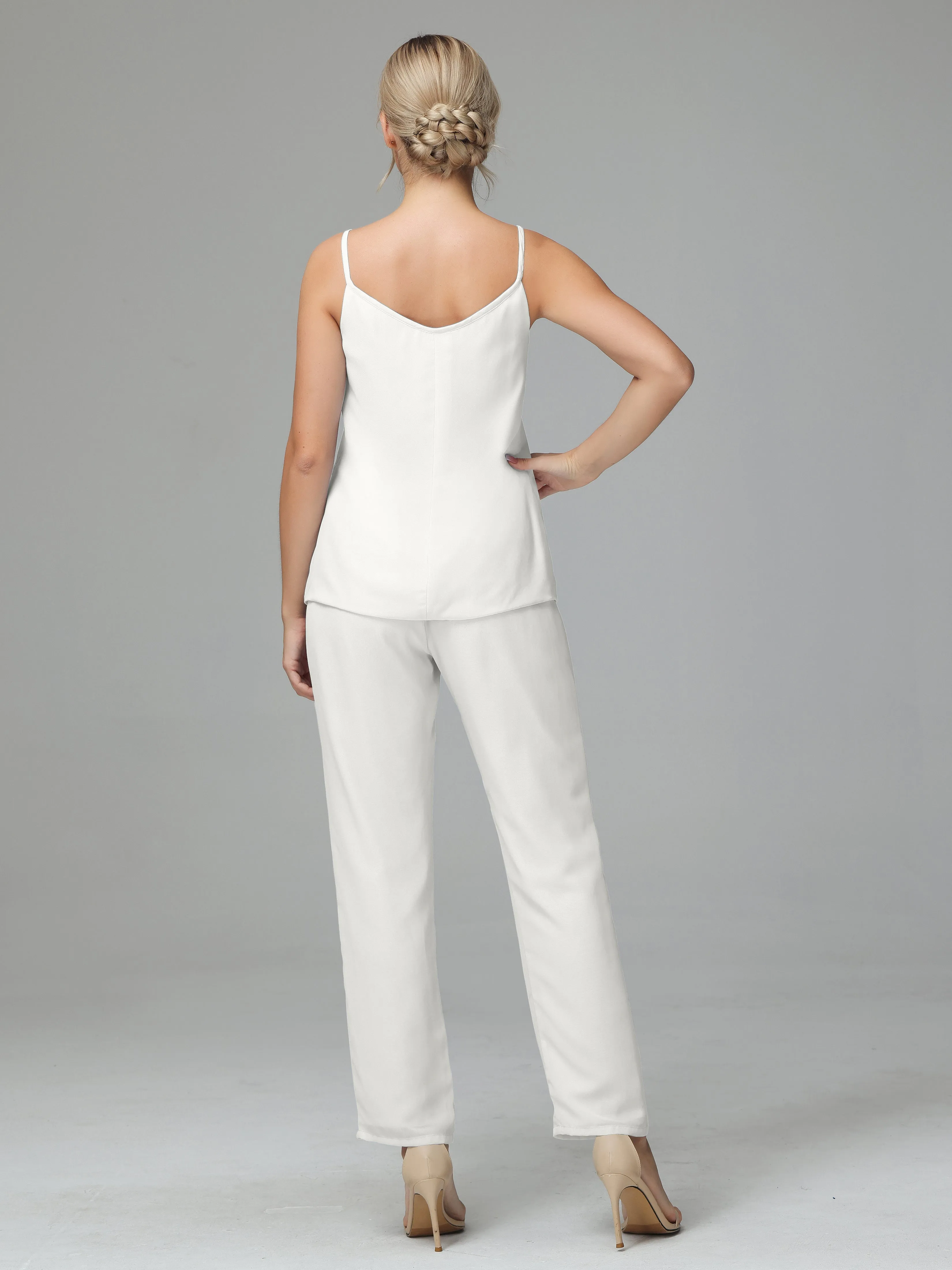 Pantsuit Separates Scoop Floor-Length Chiffon Mother of the Bride Dress