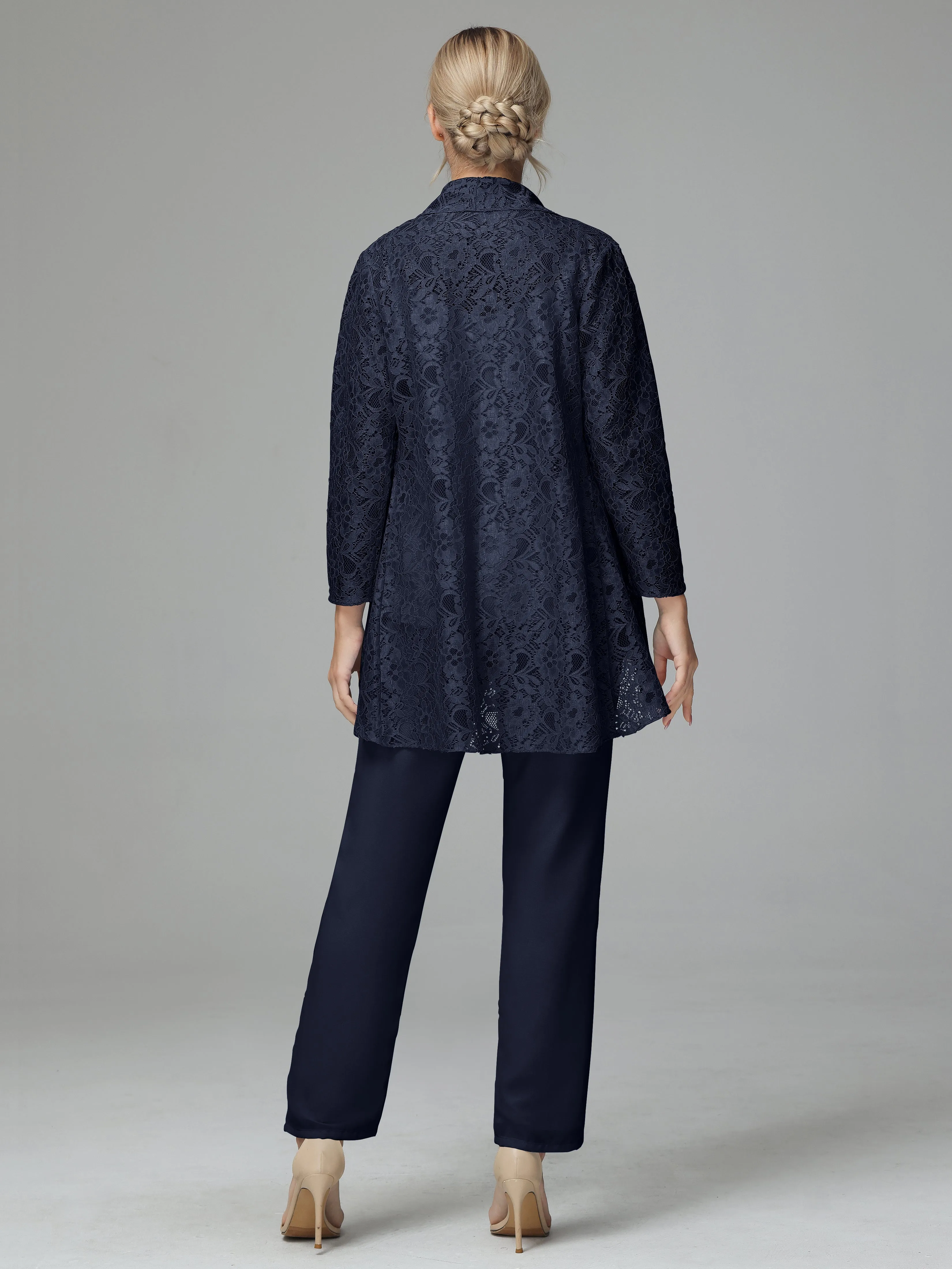 Pantsuit Separates Scoop Floor-Length Chiffon Mother of the Bride Dress