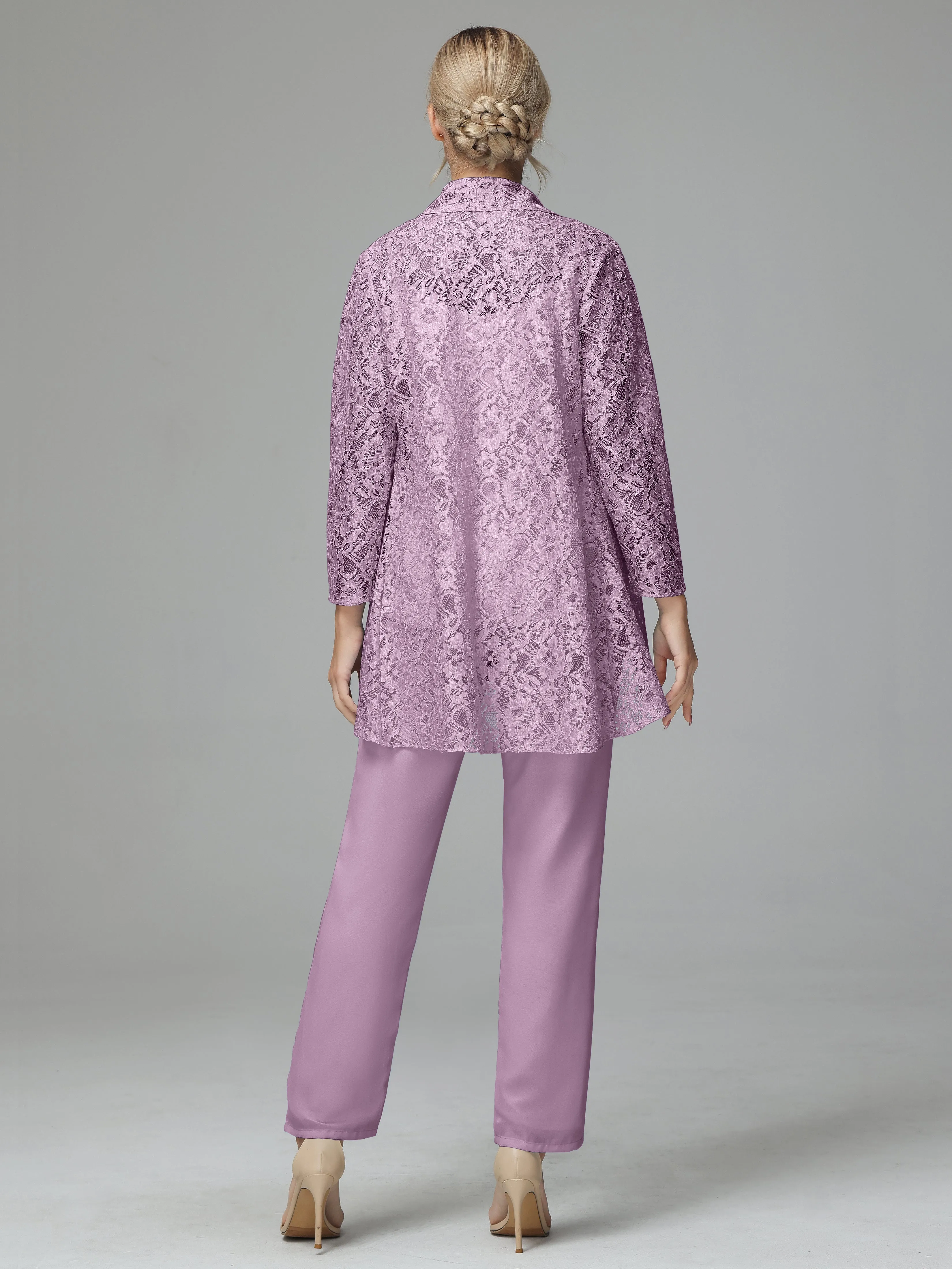 Pantsuit Separates Scoop Floor-Length Chiffon Mother of the Bride Dress