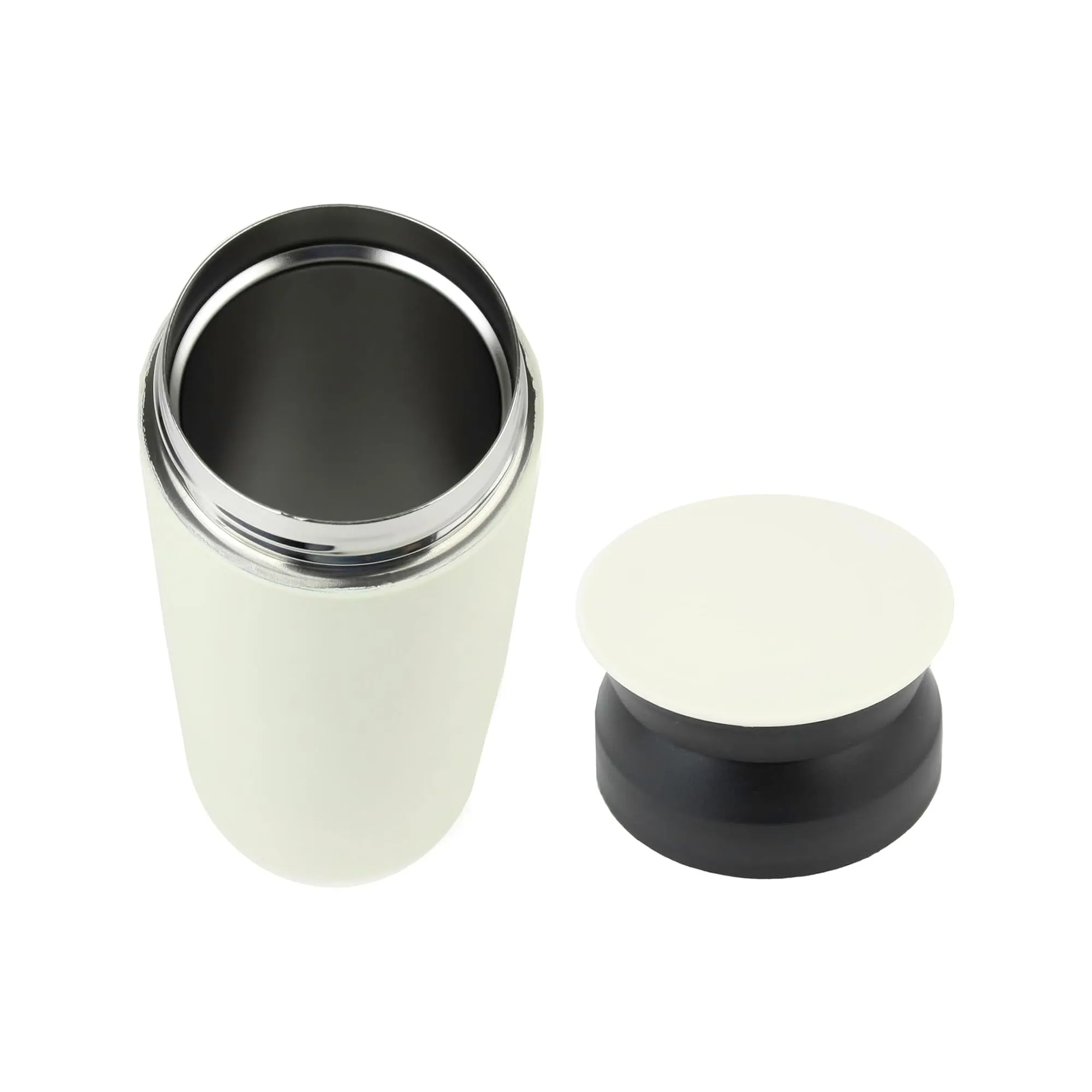 Premium Stainless Steel Travel Mug Flask - Matt Cream - 500 ml