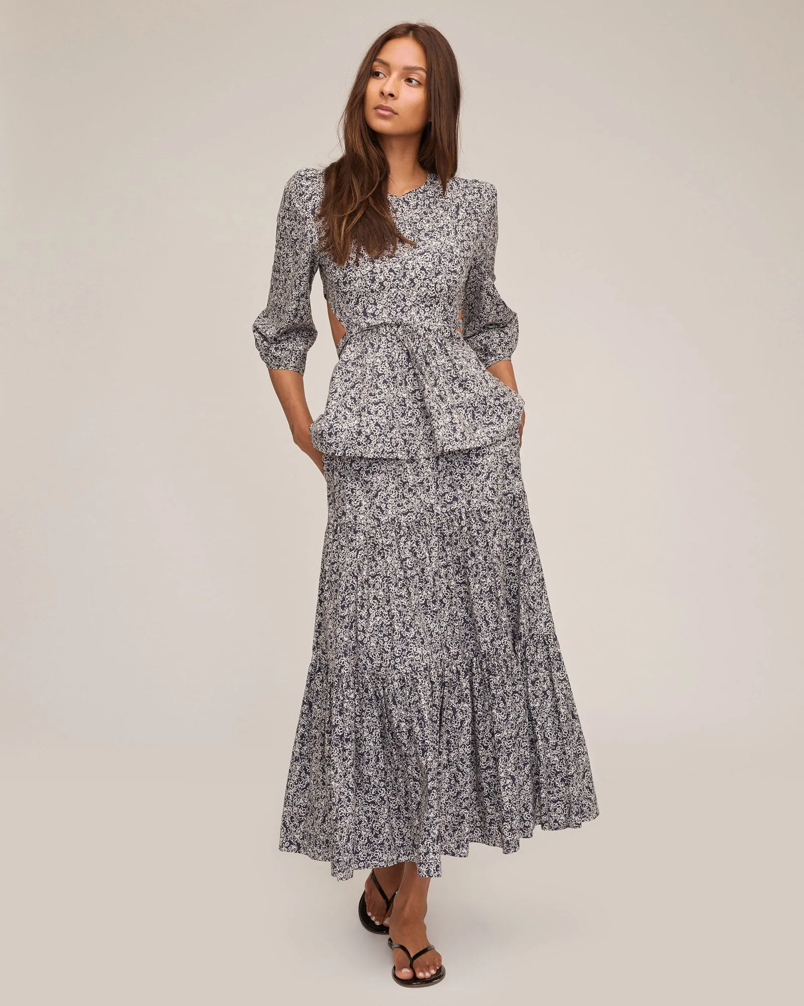 Priya Cut Out Floral Print Blouse