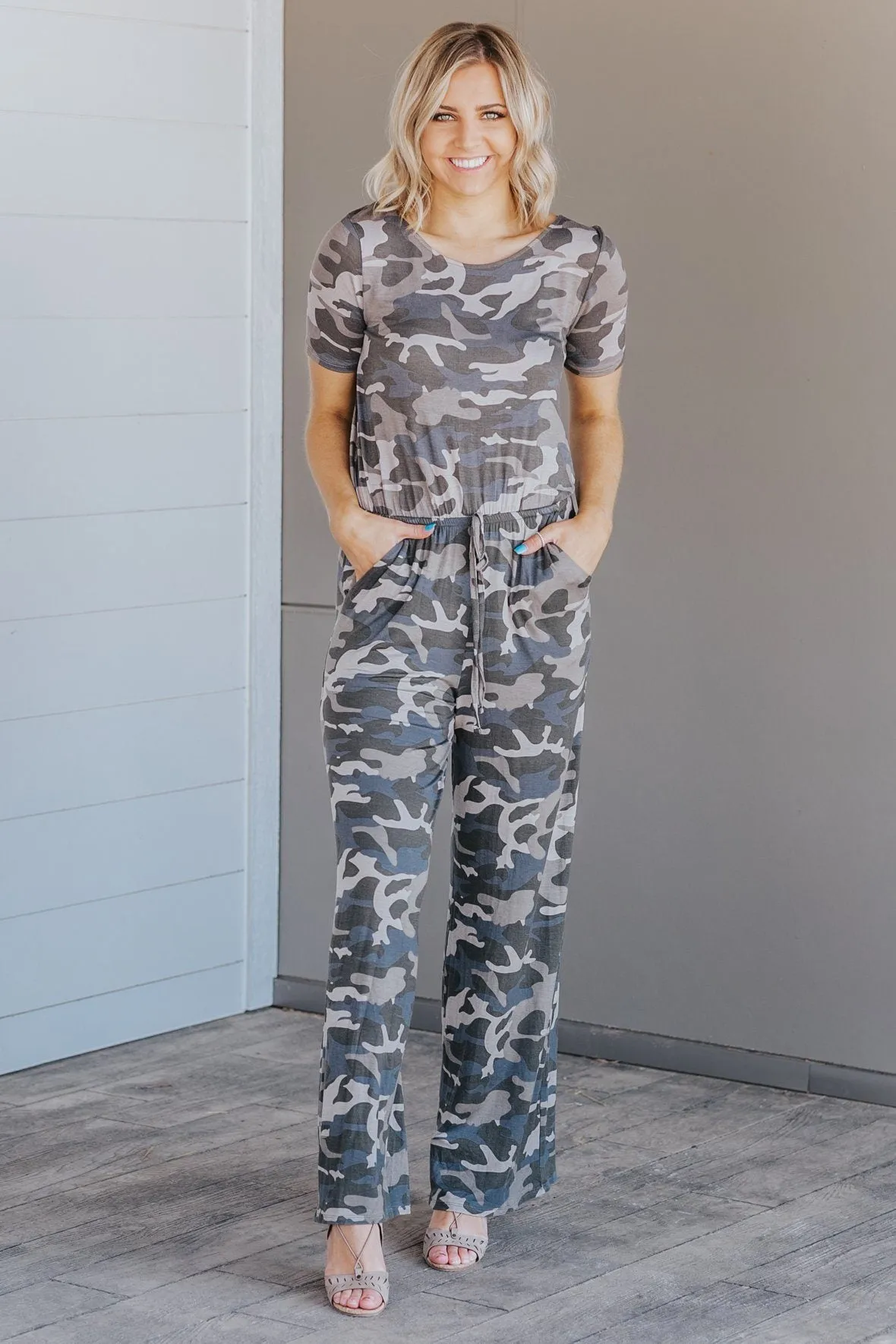 Rare To Find Short Sleeve Camo Jumpsuit in Green