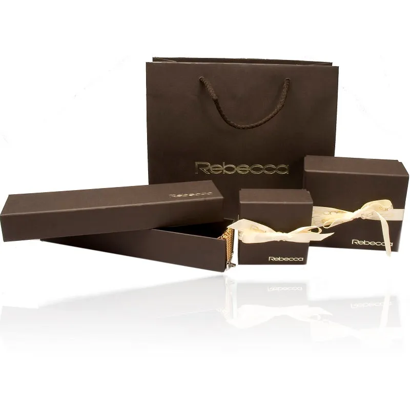 Rebecca Rose Gold Plated Hollywood pink stone Necklace