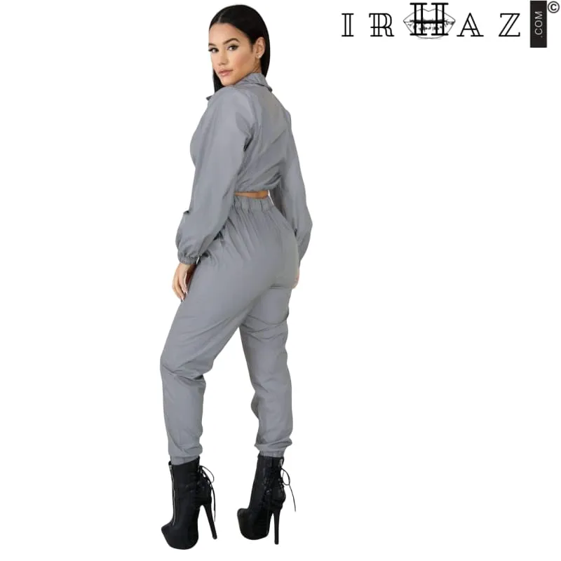 Shiny Reflective Women's Two Piece Tracksuit Co-ord Set