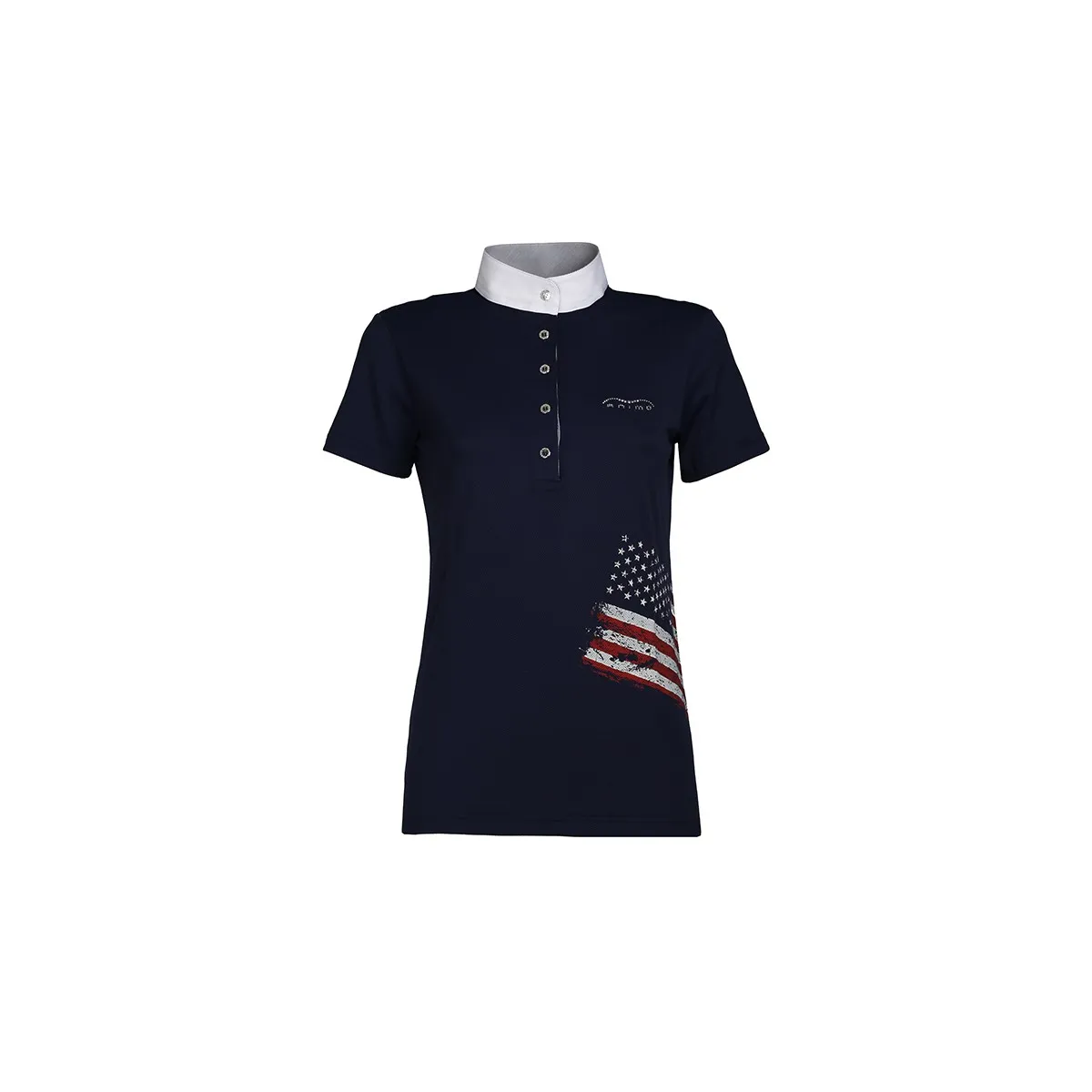 SHORT SLEEVED COMPETITION POLO WITH USA FLAG PRINT ANIMO Women Blue