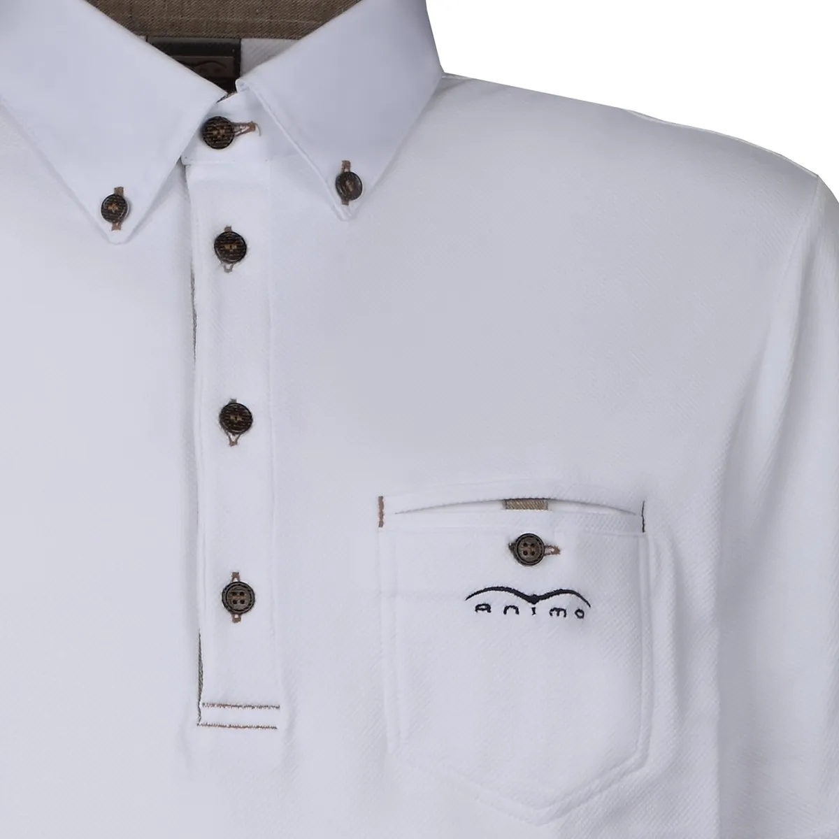 SHORT SLEEVED PIQUET COMPETITION POLO AMAX ANIMO Men White