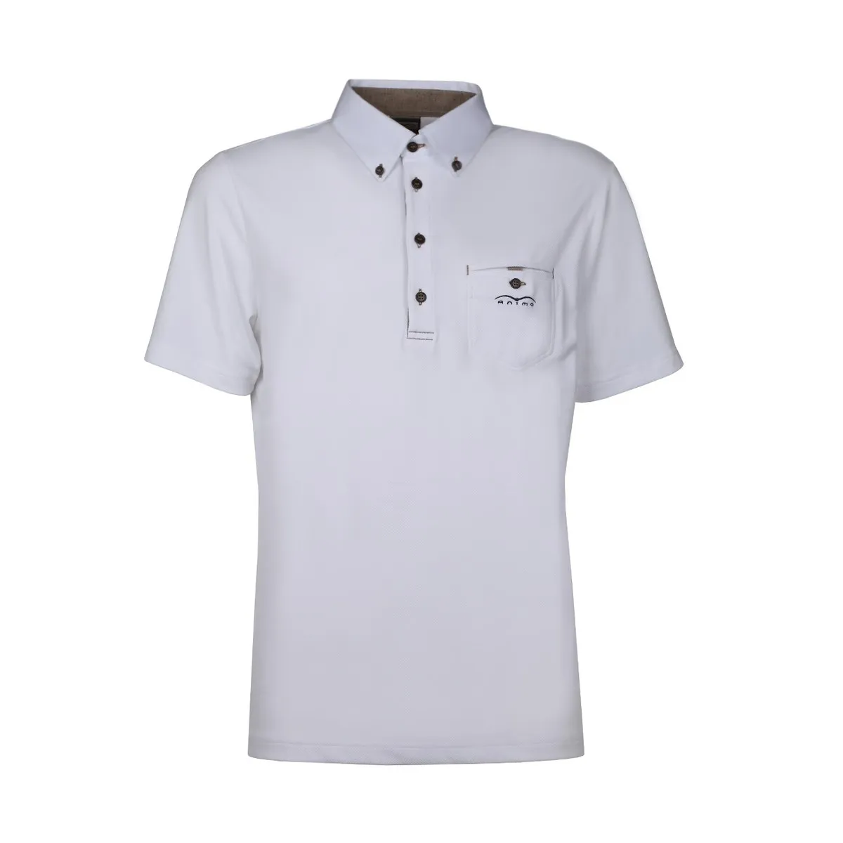 SHORT SLEEVED PIQUET COMPETITION POLO AMAX ANIMO Men White