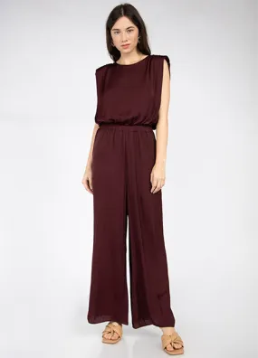 Shoulder Pad Wide Leg Jumpsuit