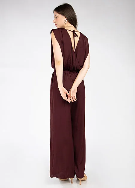 Shoulder Pad Wide Leg Jumpsuit