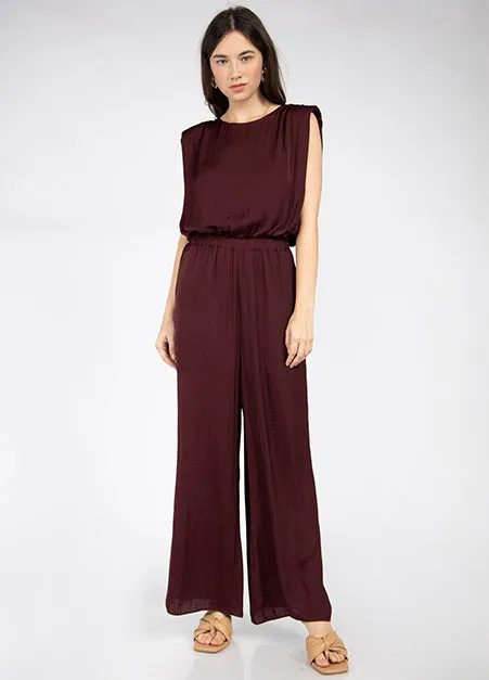 Shoulder Pad Wide Leg Jumpsuit