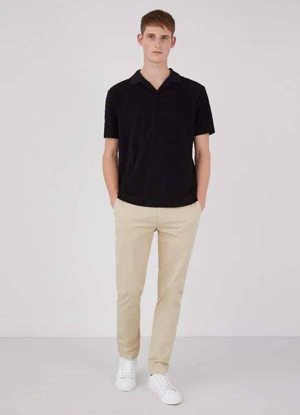 Sunspel Terry Polo Shirt - Black