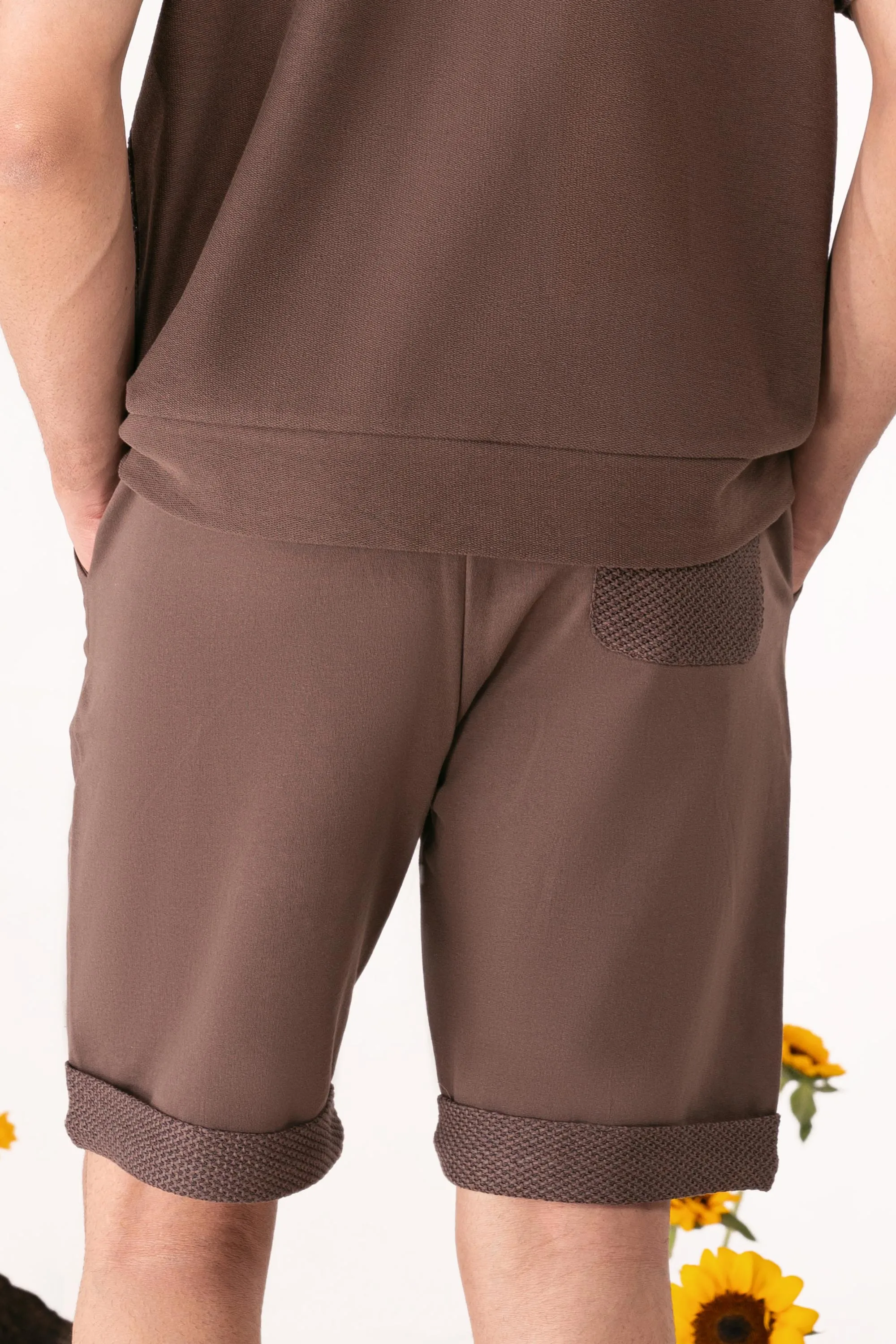 Terracotta Brown Crochet Twin Set
