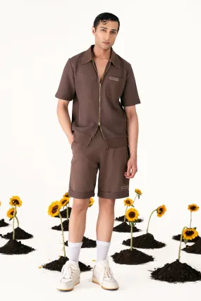 Terracotta Brown Crochet Twin Set