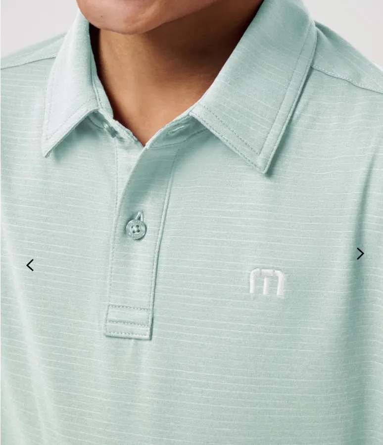 Travis Mathew Youth the Heater Eggshell Blue Polo