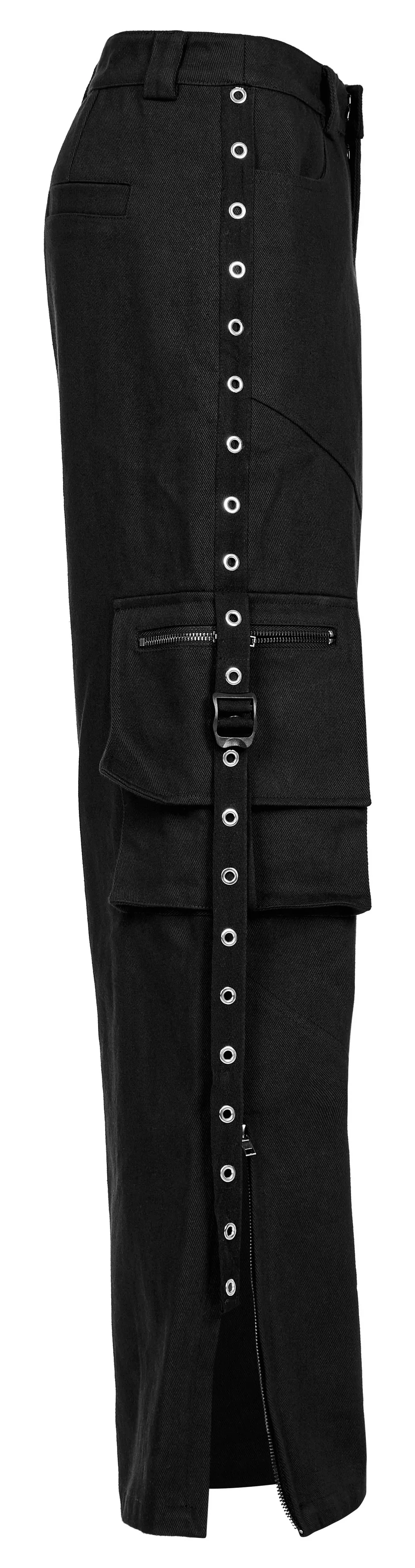 Urban Black Medium Waist Cargo Pants with Pockets