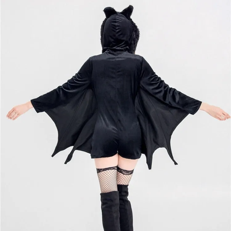 Vampire Bat Costumes Hooded Jumpsuit Adults and Kids