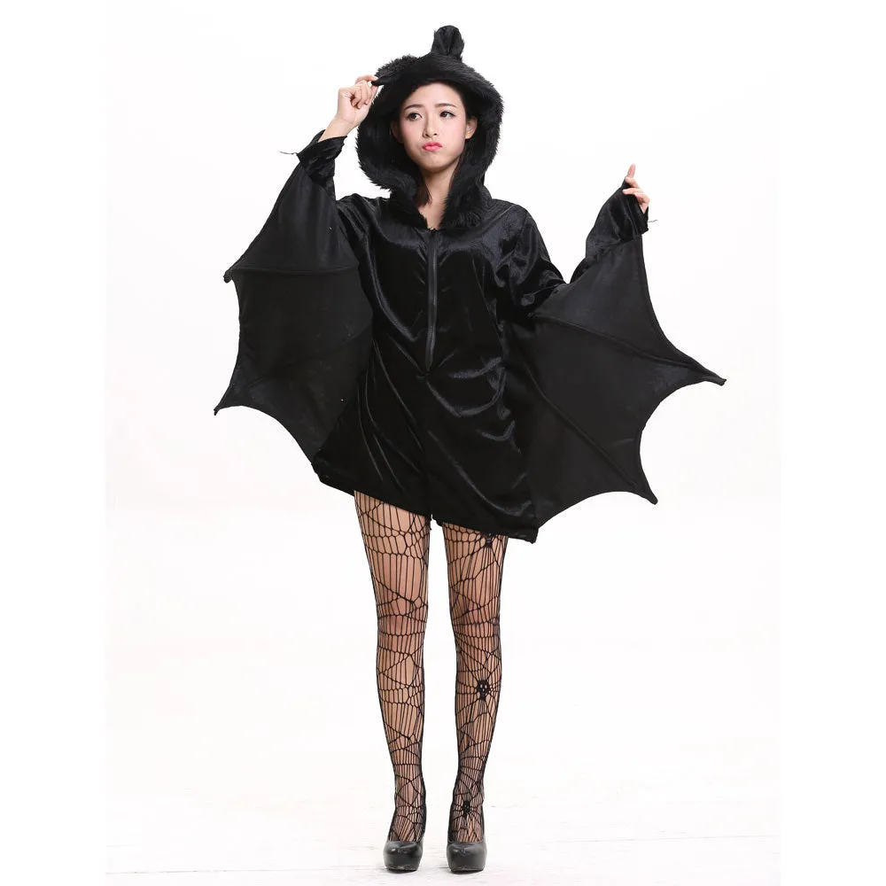 Vampire Bat Costumes Hooded Jumpsuit Adults and Kids