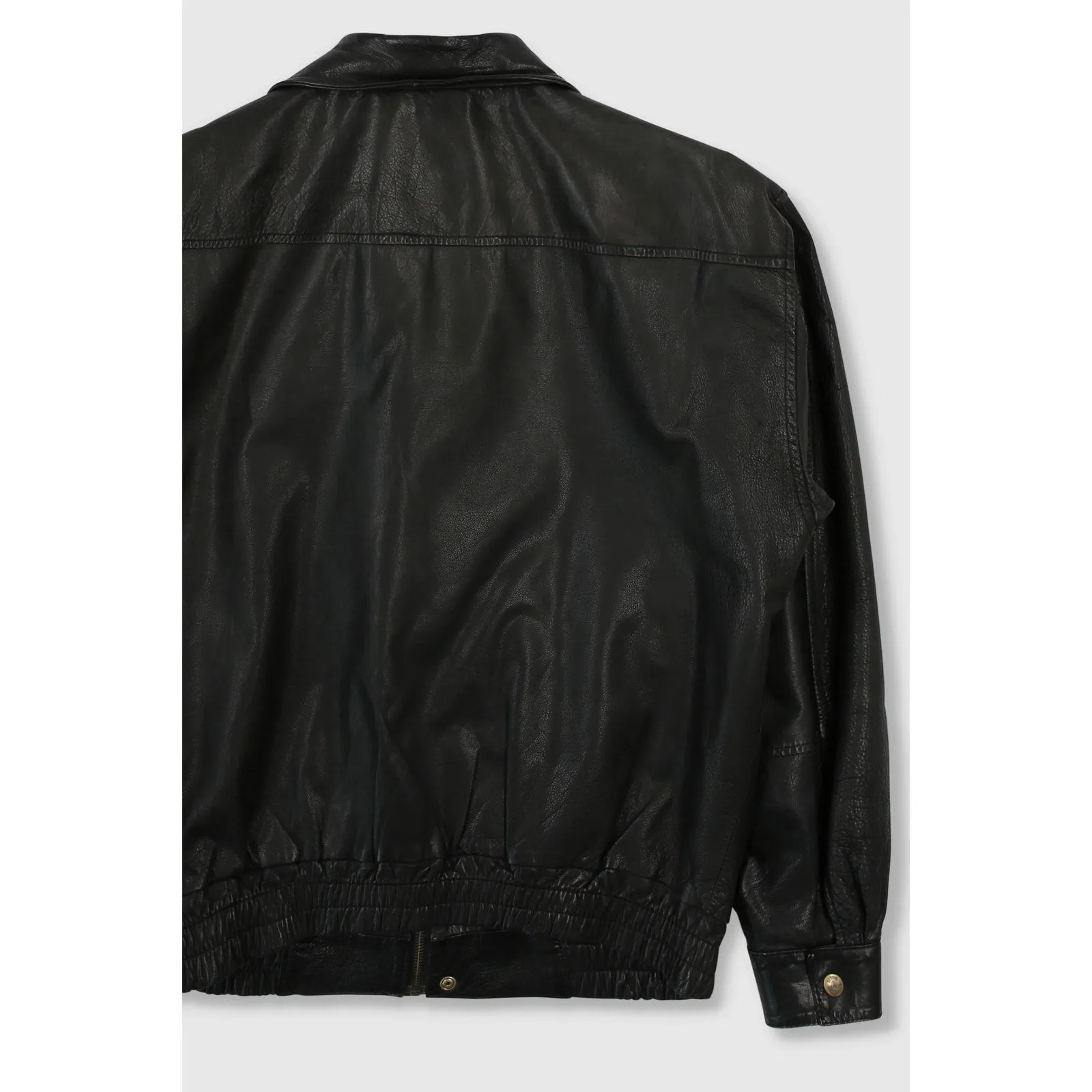 Vintage 90s Black Leather Coat