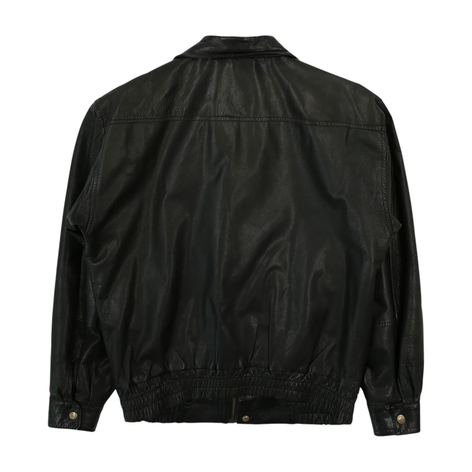 Vintage 90s Black Leather Coat