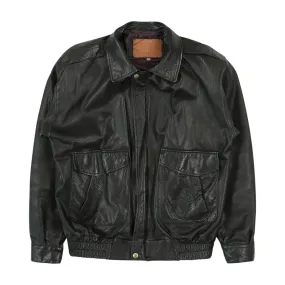 Vintage 90s Black Leather Coat