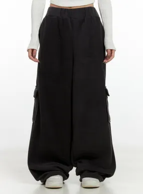 Wide-Fit Polyester Cargo Pocket Pants CN408