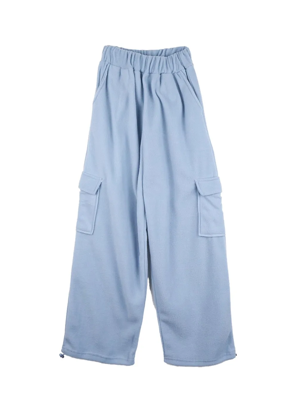 Wide-Fit Polyester Cargo Pocket Pants CN408