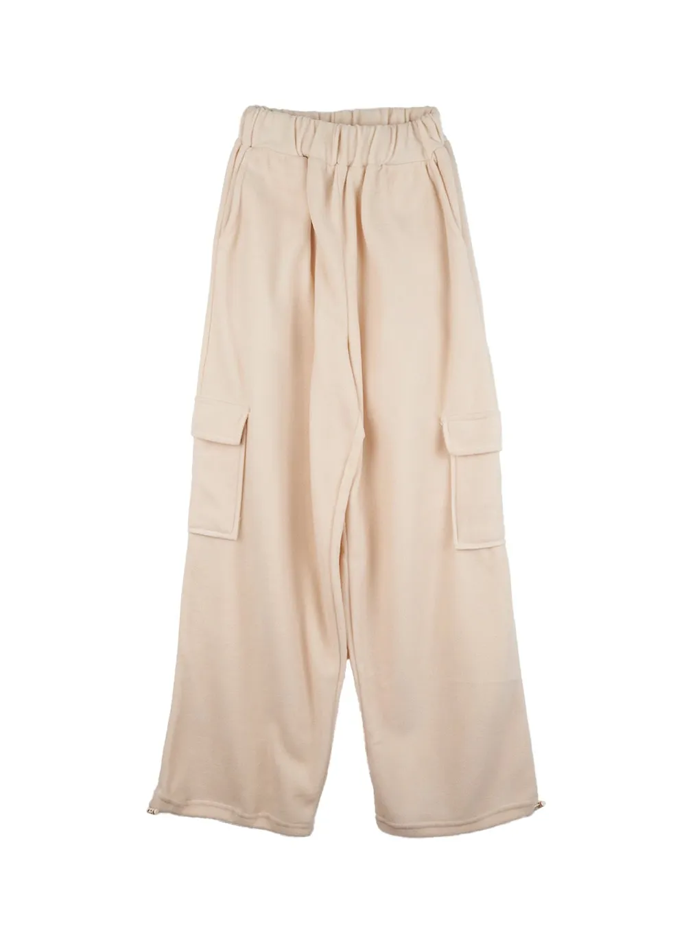 Wide-Fit Polyester Cargo Pocket Pants CN408