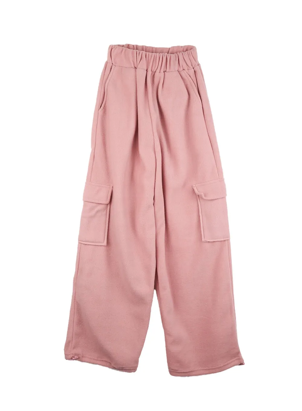 Wide-Fit Polyester Cargo Pocket Pants CN408