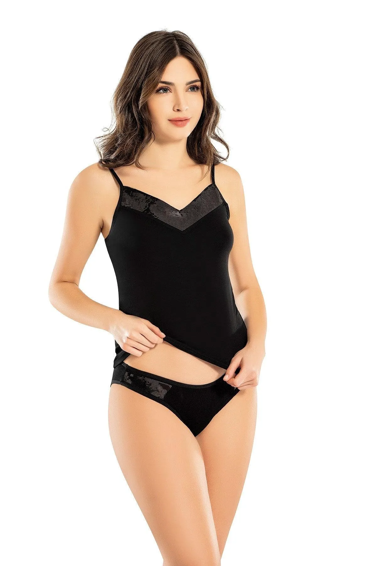 WOMEN'S UNDERWEAR SET IN SEQUINS SCALE